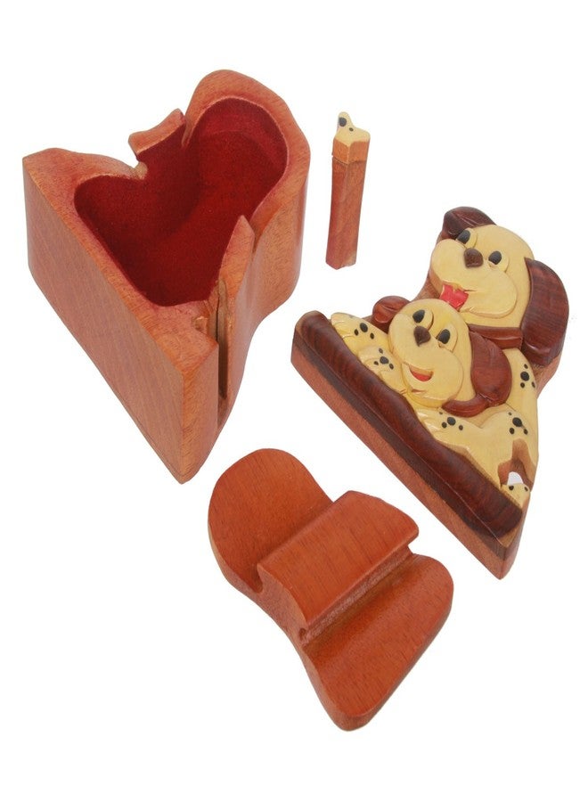 Beltiscool Handcrafted Wooden Dalmatian Shape Secret Jewelry Puzzle Box - Spotted Dog, Walnut - Image 4
